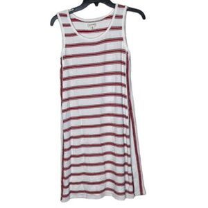 Max Studio | Ribbed white red and navy striped Mini Dress | Size Small